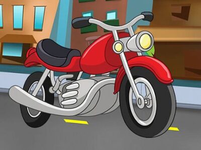 Puzzle de moto de dessin animé